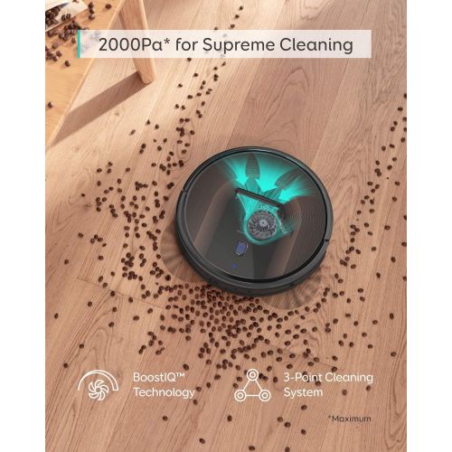  eufy BoostIQ RoboVac 30C MAX, Wi-Fi, Super-Thin, 2000Pa Suction, Boundary Strips Included, Quiet, Self-Charging Robotic Vacuum Cleaner, Cleans Hard Floors to Medium-Pile, Black