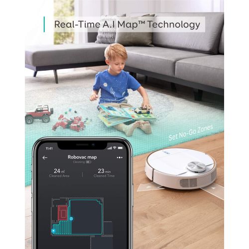  eufy RoboVac L70 Hybrid Saugroboter mit Wischfunktion, iPath Laser-Navigation, 2in1 Staubsauger und Wischmopp, WLAN, Kartendarstellung, 2200Pa Saugkraft, Gerauscharm fuer Hartboeden&