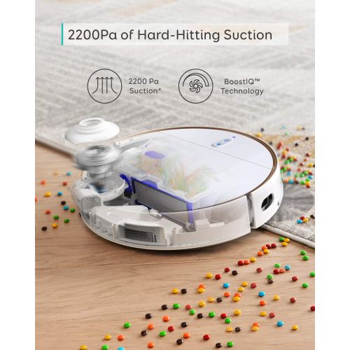  eufy RoboVac L70 Hybrid Saugroboter mit Wischfunktion, iPath Laser-Navigation, 2in1 Staubsauger und Wischmopp, WLAN, Kartendarstellung, 2200Pa Saugkraft, Gerauscharm fuer Hartboeden&