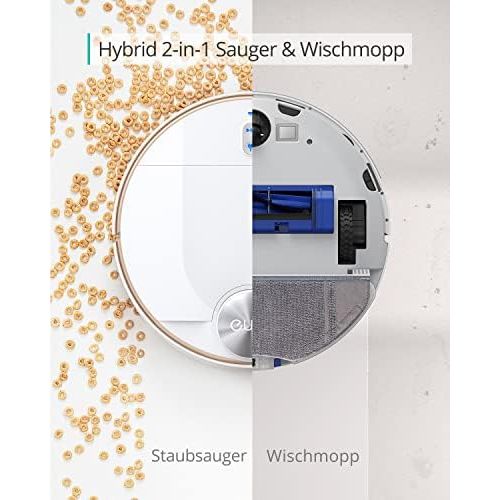  [아마존베스트]eufy RoboVac L70 Hybrid Saugroboter mit Wischfunktion, iPath Laser-Navigation, 2in1 Staubsauger und Wischmopp, WLAN, Kartendarstellung, 2200Pa Saugkraft, Gerauscharm fuer Hartboeden&