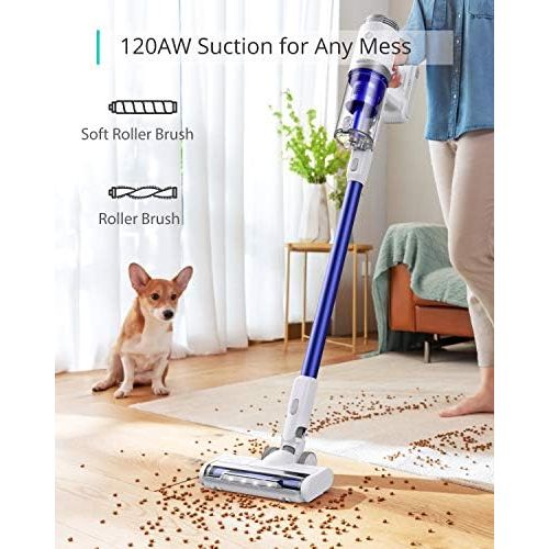  eufy by Anker, HomeVac S11 Infinity, Cordless Stick Vacuum Cleaner, Lightweight, Cordless, 120AW Suction Power, Additional Detachable Battery, Cleans Carpet to Hard Floor