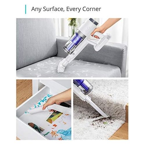  eufy by Anker, HomeVac S11 Go, Cordless Stick Vacuum Cleaner, Lightweight, Cordless, 120AW Suction Power, Detachable Battery, Cleans Carpet to Hard Floor