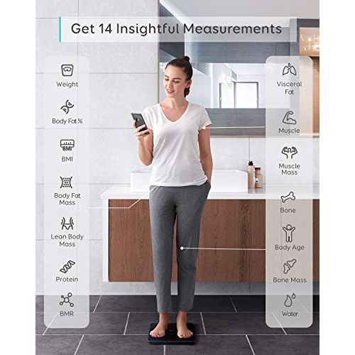  Eufy eufy Smart Scale P1 with Bluetooth, Body Fat Scale, Wireless Digital Bathroom Scale, 14 Measurements, Weight/Body Fat/BMI, Fitness Body Composition Analysis, Black/White, lbs/kg