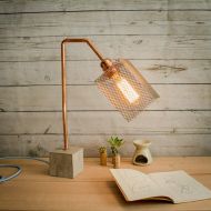 /EunaDesigns Industrial concrete copper table lamp, Industrial lamp, Table lamps, Copper lamp, Edison lamp, Concrete light, Table lamp, Model Lamp CC01
