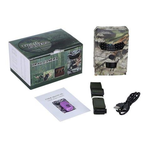  Euone  Mini Camera, Hunting Camera 12MP Photo Trap Night Vision Trail Camera 1080P Scout Wild Hunter Camera