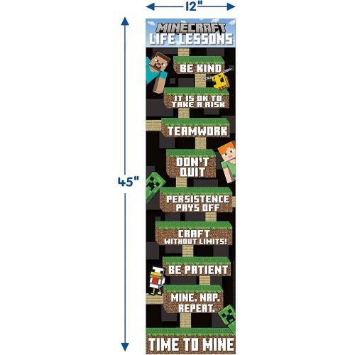  Eureka Minecraft Life Lessons Vertical Classroom Banner for Teachers, 12