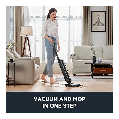  Eureka Cordless Wet Dry One Hard Floor Cleaner with Self System, Vacuum Mop for Multi-Surfaces, Perfect for Cleaning Sticky Messes, NEW400, Black, 8 lbs