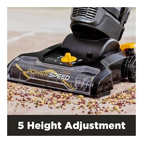  EUREKA PowerSpeed Lightweight Powerful Upright Vacuum Cleaner for Carpet and Hard Floor, Pet Turbo, Black,Yellow