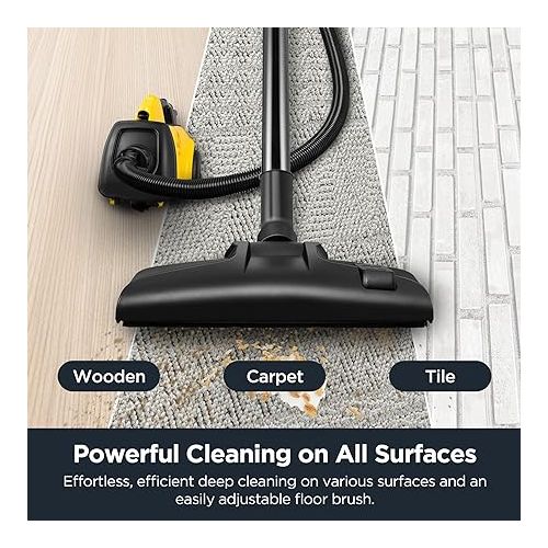  Eureka 3670M Canister Cleaner, Lightweight Powerful Vacuum for Carpets and Hard floors, w/ 5bags,Yellow