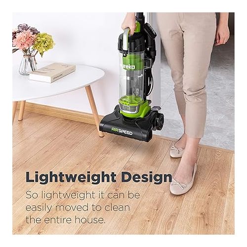  Eureka Powerful Bagless Upright Carpet and Floor Airspeed Ultra-Lightweight Vacuum Cleaner, w/Replacement Filter, Green