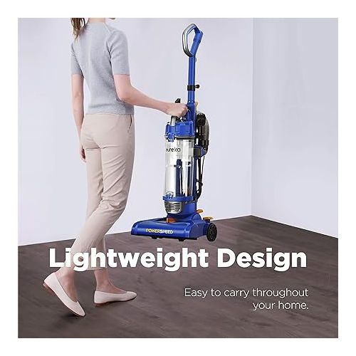  eureka NEU182A PowerSpeed Bagless Upright Vacuum Cleaner, Lite, Blue