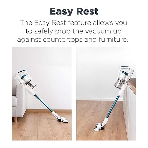  Eureka NEC180 RapidClean Pro Cordless Stick and Handheld Vacuum Cleaner for Hard Floors, Battery-Operated Portable Vacuum Cleaner with Maximum Efficiency Powerful Suction White