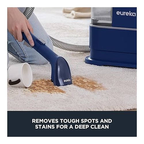  EUREKA Portable Carpet and Upholstery Cleaner, Spot Cleaner for Pets, Stain Remover for Carpet, Area Rugs, Upholstery, Coaches and Car, 50.7oz Large Water Tank, NEY100 with Cleaning Formula, Blue