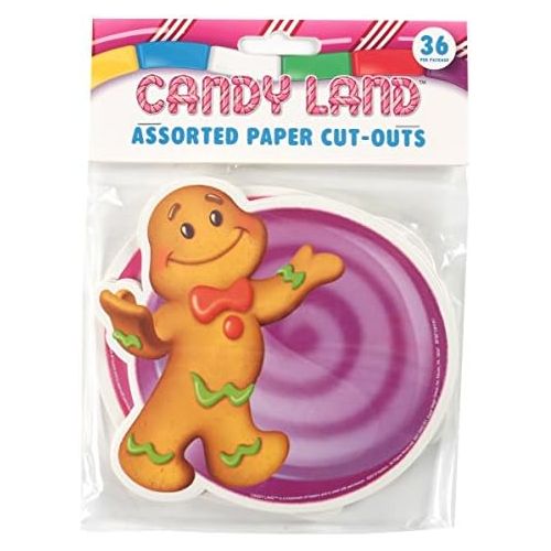  Eureka 841294 Candy Land Assorted Paper Cut-Outs, 12 Each of 3 Different Designs, 36-Piece