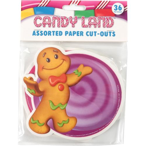  Eureka 841294 Candy Land Assorted Paper Cut-Outs, 12 Each of 3 Different Designs, 36-Piece