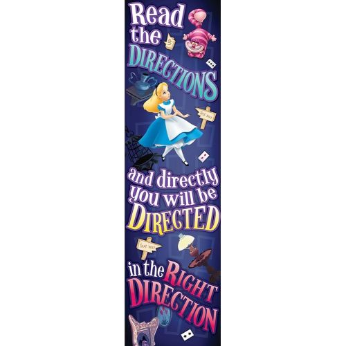  Eureka Alice In Wonderland Vertical Classroom Banner, Directions, Measures 45 x 12