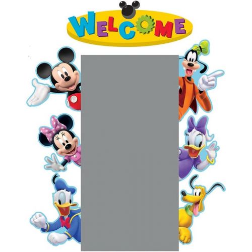  Eureka Back to School Mickey Mouse Clubhouse Welcome Door and Window Go Around Classroom Decorations for Teachers, 2pc, 17 W x 24 H