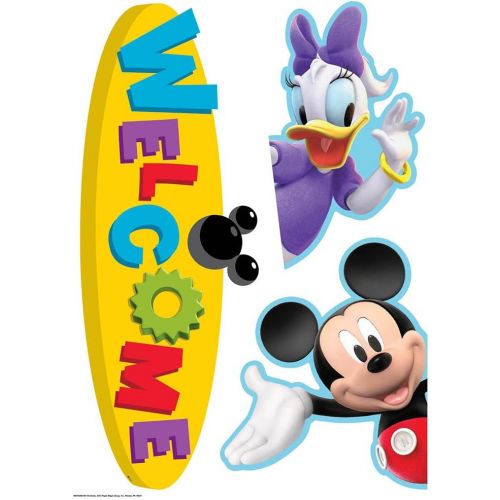  Eureka Back to School Mickey Mouse Clubhouse Welcome Door and Window Go Around Classroom Decorations for Teachers, 2pc, 17 W x 24 H