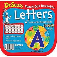Eureka Dr. Seuss Cat in The Hat Spot Punch Out Letter Classroom Decoration, 96pc, 4 H