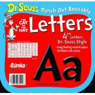 Eureka Back to School Dr. Seuss The Cat in The Hat Black Punch Out Deco Letters Classroom Decorations, 217pc, 4 H