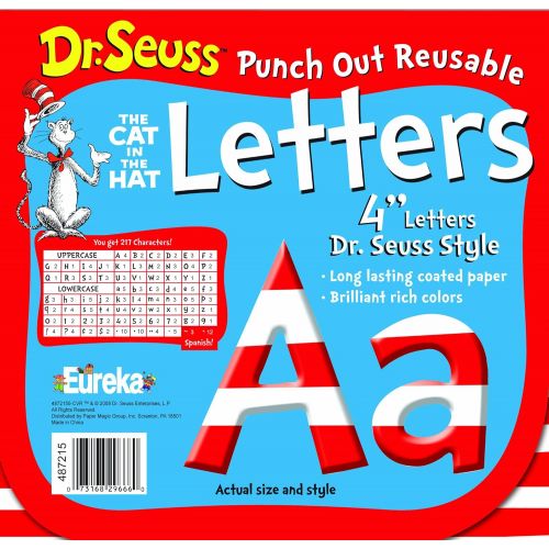  Eureka Back to School Dr. Seuss ABC Letter Cutouts, 200pc, 4 x 4 inches