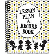 Eureka Peanuts Geometric Back to School Classroom Supplies Record and Lesson Plan Book for Teachers, 8.5 x 11, 40 Weeks