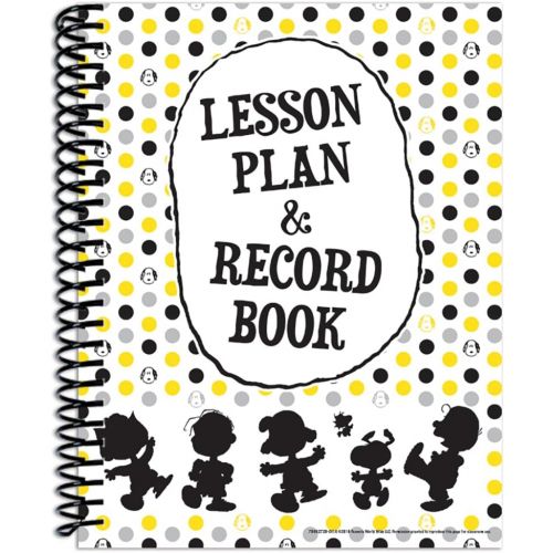  Eureka Peanuts Geometric Back to School Classroom Supplies Record and Lesson Plan Book for Teachers, 8.5 x 11, 40 Weeks