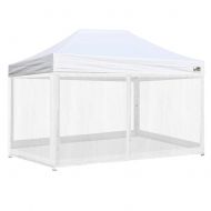 Eurmax 10x15 Feet Premium Pop up Canopy Instant Shelter Commercial Grade Outdor Party Tent Gazebo with 4 Removable Zipper Screen Sidewalls Bonus Roller Bag