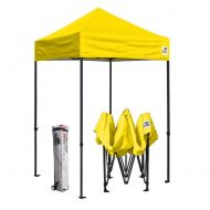 Eurmax 5x5 Ft Ez Pop up Canopy Commercial Instant Tent Outdoor Canopy with Roller Bag (Yellow)