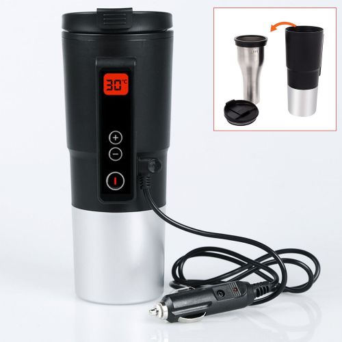  Euro EURO Coffee Pot Warmer Smart Cup for use in Vehicles 5 Colors - Black