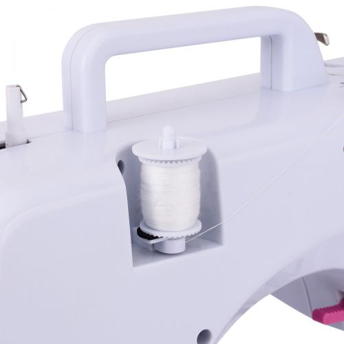  Euro Costway Sewing Machine, Portable Multifunction Crafting Mending Machine, Sturdy Household Serger Sewing Machine (16 Built-in Stitch Without Sewing Kit)