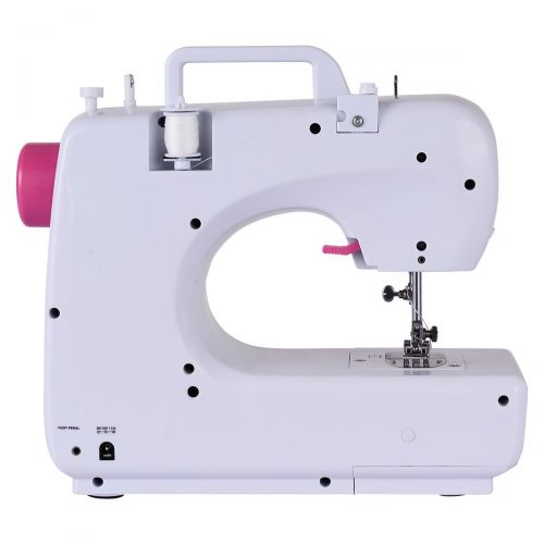  Euro Costway Sewing Machine, Portable Multifunction Crafting Mending Machine, Sturdy Household Serger Sewing Machine (16 Built-in Stitch Without Sewing Kit)