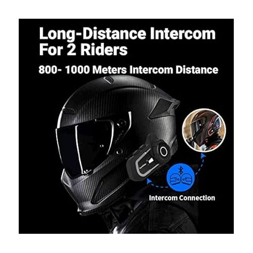  EuroFone S2 Motorcycle Helmet Intercom Bluetooth 5.1 chip , 2 riders intercom speaker with 2 in 1 microphone(soft and hard microphone ),Waterproof, sunscreen and dustproof