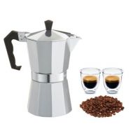 Euro-Home - CaffeXspress 6 Cup Aluminum Espresso Coffee Maker - Barista quality Espresso maker.