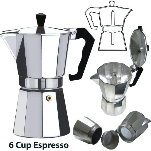  Euro-Home - CaffeXspress 6 Cup Aluminum Espresso Coffee Maker - Barista quality Espresso maker.