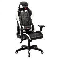 EuroStile Eurostile Gaming Chair Ergonomic Racing Style Executive Chair High-Back Leather Office Chair with Adjustable Back 7219(White)