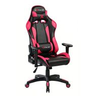EuroStile Eurostile Game Chair Racing Style High-Back Leather Office Chair Ergonomic Executive Chair with Lumbar Support and Headrest 7218(Pink)