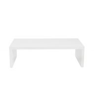 Euroe Style Abby Lightweight High-gloss Lacquer Coffee Table, White