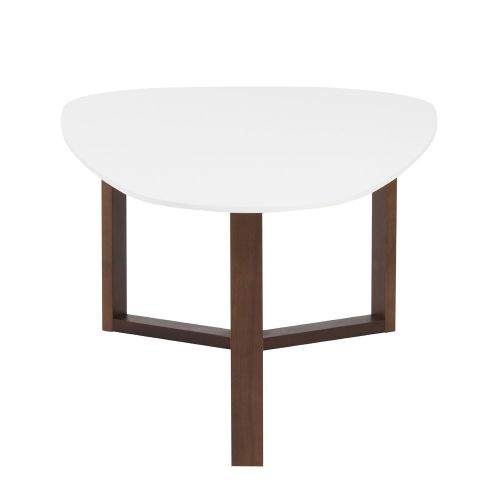  Euroe Style Euro Style Morty Matte White Top Coffee Table with Walnut Finish Base
