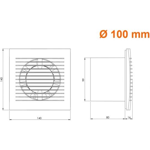  [아마존베스트]Europlast 100 mm Diameter Wall Fan Bathroom Fan Exhaust Fan Kitchen Toilet Bathroom