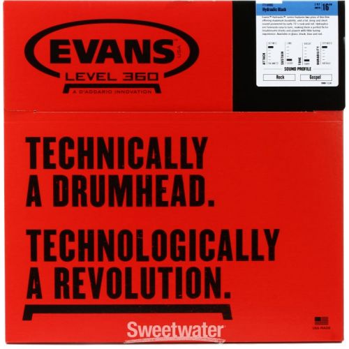  Evans Hydraulic Black Drumhead - 16 inch