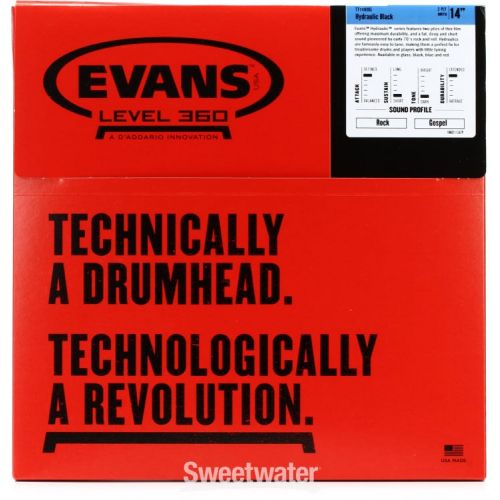  Evans Hydraulic Black Drumhead - 14 inch