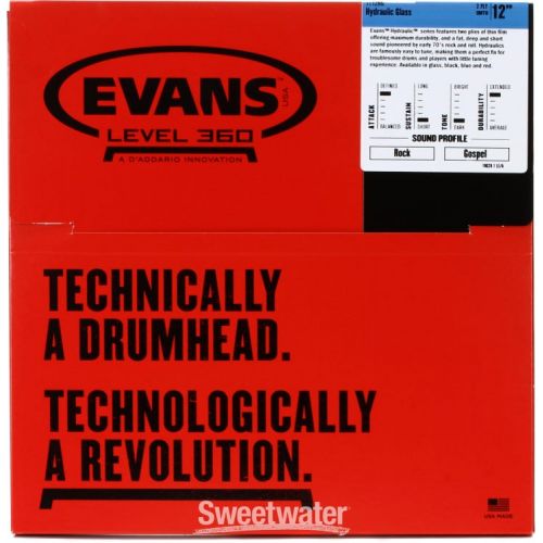 Evans Hydraulic Glass Drumhead - 12 inch