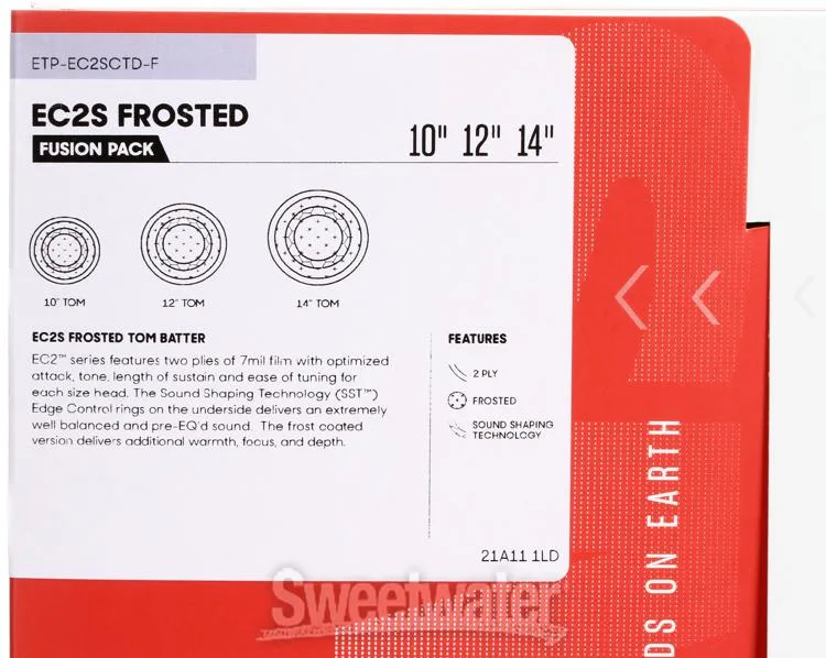  Evans EC2S Frosted 3-piece Tom Pack - 10/12/14 inch