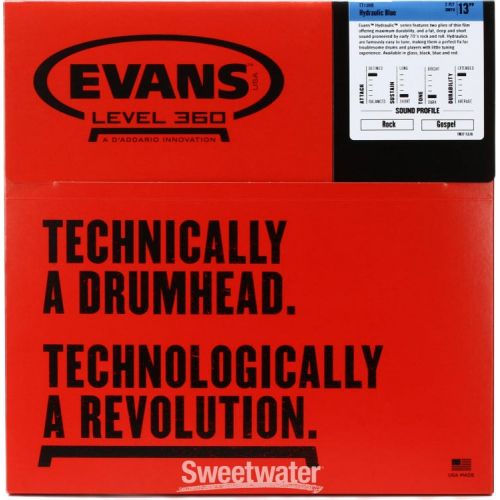  Evans Hydraulic Blue Drumhead - 13 inch