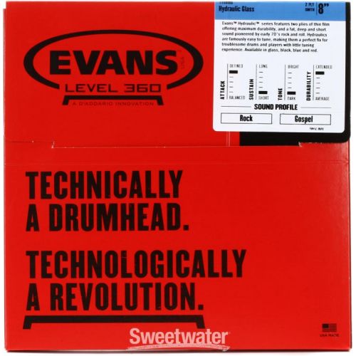  Evans Hydraulic Glass Drumhead - 8 inch