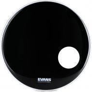 Evans EQ3 Black Resonant Bass Drumhead - 20 inch - With Port Hole
