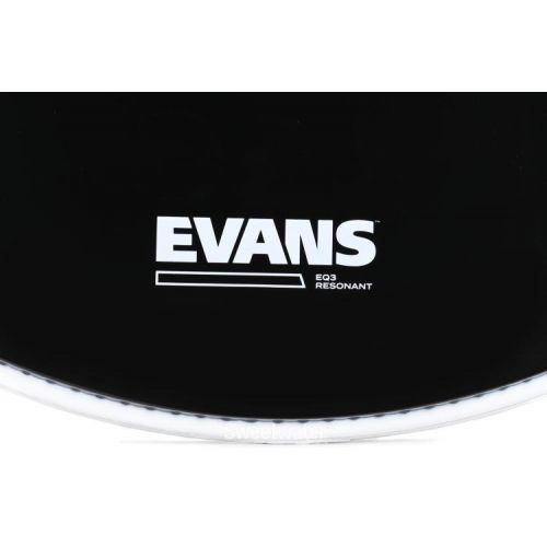  Evans EQ3 Black Resonant Bass Drumhead - 20 inch - With Port Hole