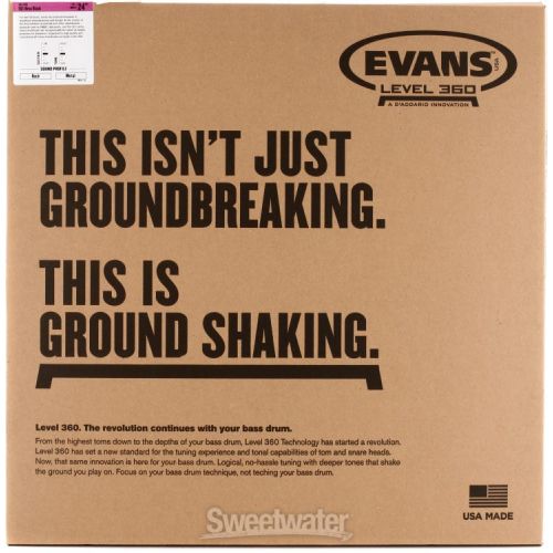  Evans EQ3 Resonant Black Bass Drumhead - 24 inch - With Port Hole