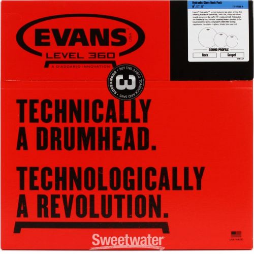  Evans Hydraulic Glass Rock 3-piece Tom Pack - 10/12/16 inch